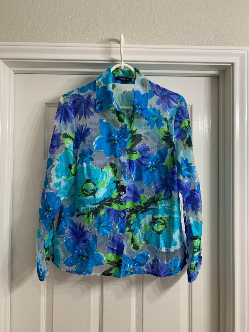 Notations Brand Women's Multi-Color Sheer Jacket, Size Small